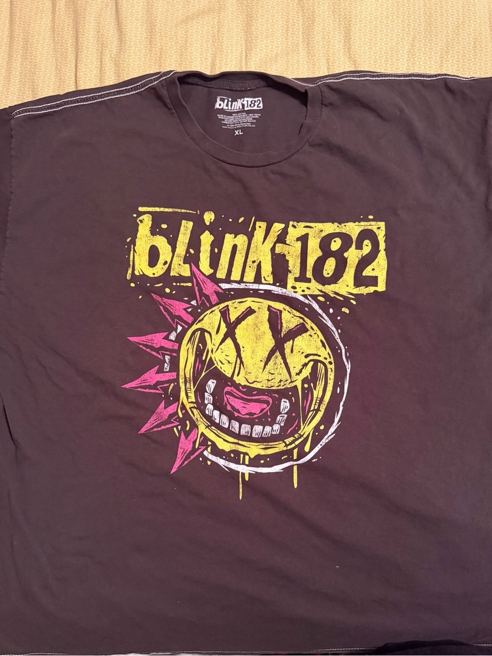 Kids Black Graphic Band Tee - Yellow & Pink Logo